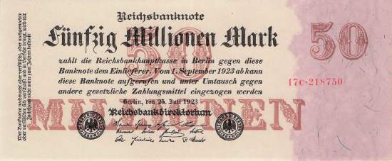 50 Million Mark 1923 ro.97b C